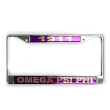 Omega Psi Phi Silver License Plate Frame Found Year and Name