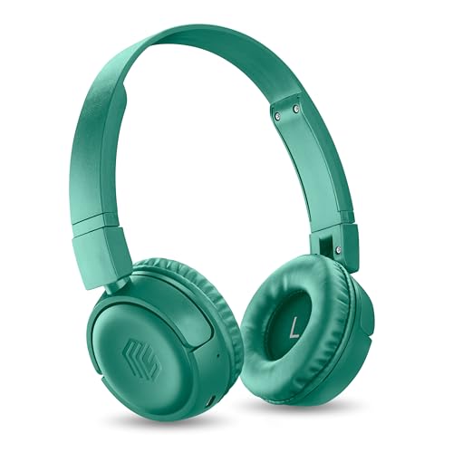 - VIBED - Casque Bluetooth avec Oreillettes pivotantes et Pliables - Bandeau rembourré pour Un Confort d'utilisation Maximal - Autonomie de 35 Heures - Vert