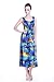 Women's Hawaiian Maxi Tank Elastic Luau Dress Sunset Blue