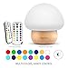 Night Lights for Kids, ANGTUO LED Mushroom Night Light for Kid Baby, Soft Silicone Lampshape,100% Rubber Wood, 4 Light Brightness and 16 Color by Wireless Remote - US Plug