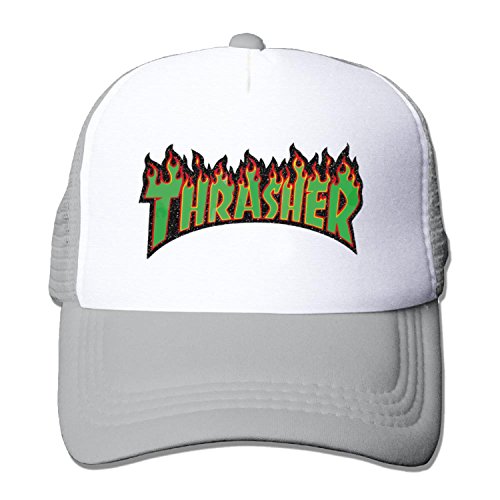 Unisex Green Thrasher Flame Logo baseball cap Gray