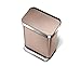 simplehuman 55 Liter/14.5 Gallon Stainless Steel Rectangular Kitchen Step Trash Can with Liner Pocket, Rose Gold Stainless Steel