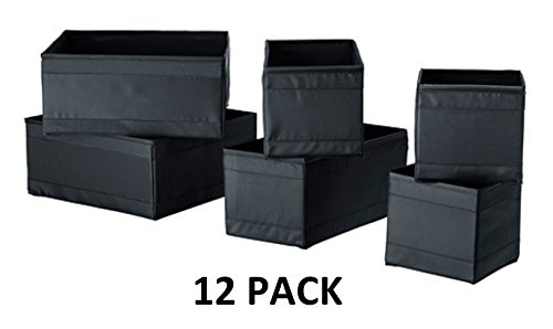 Ikea drawer storage organizer box bin tote black (12 bo…
