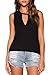 Fihapyli Women's Lightweight Open Back Workout Yoga Sport Sleeveless Tee Shirts Sexy Backless Top Stretchy Loose Shirts Knit Yoga Tank Top Gym Halter Tank Tops (Black, L)