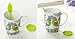 chichic Silicone Loose Tea Infuser Set, Cute Strainer, Steeper with Drip Tray, Best for Leaf or Herbal Tea, Green, Set of 2