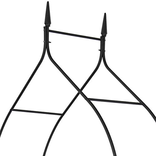 FDInspiration Black Steel Rose Arch Climbing Plant Garden Arbor Curving Structure Outdoor Decor with Ebook - Thumbnail 3