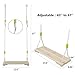 HAPPY PIE PLAY&ADVENTURE Adult Super Big Wood Tree Hanging Swings Seat with 67'' Height Adjustable Nylon Rope Per Side