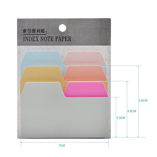 Divider Sticky Notes 90 Ruled Notes with 6 Color and Size, 4 Pack Index Self Stick Notes Take Notes and Mark Pages for Home Office School