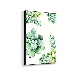 Framed Canvas Home Artwork Decoration Succulent Plant Canvas Wall Art for Living Room, Bedroom - 16x24 inches