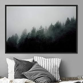 signwin Framed Canvas Wall Art Foggy Mountains Aerial...