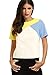 ROMWE Womens Color Block Short Sleeve Back Zipper T-shirt Top Blouse Muliticolored XS