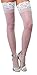 Dreamgirl Women's Sheer Thigh-High Stockings with Silicone Lace Top