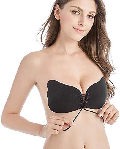 Rain Lotus Sticky Strapless Push Up Bras For Women, Invisible Women's Backless Self Adhesive Silicone Bra