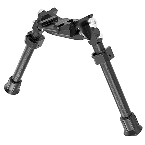 UUQ 8" 12” Adjustable Bipod, Heavy Duty Carbon Fiber Tactical Rifle Bipod, Picatinny/Weaver