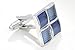 Digabi Square Blue Glazing Platinum Plated Cufflinks with Box