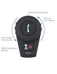 freedconn fdcvb   Casco Auricular Bluetooth intercomunicador para motocicleta Esquí sistemas de comunicación (Pack de 2 range 500 m 2   3riders Pairing Negro)
