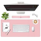 Gaming Mouse Pad XXL Pink, Dual-Sided Soft Leather
