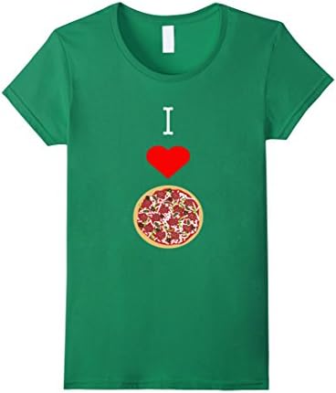 Womens I Love Supreme Pizza T-Shirt XL Kelly Green