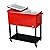 New Red 80 Quart Cooler Beer Cart Outdoor Entertaining Rolling Party Steel