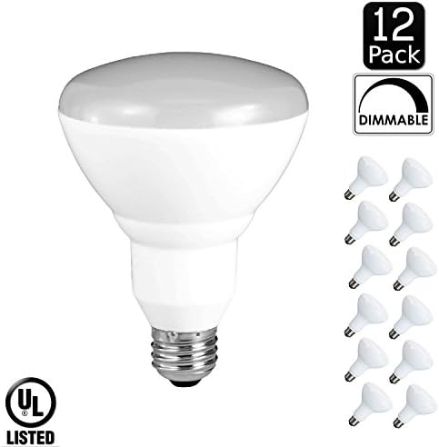 12-Pack of Dimmable BR30 LED Bulb, 9W (65W equivalent), 4000K (Daylight Glow), Wide Flood Light Bulb, 120° Beam Angle, Medium Base (E26), UL and Energy Star Listed