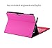 Valkit Microsoft Surface 3 Case, Compatible Surface 3 type Cover, Folio PU Leather Stand Cases and Covers Bag Skin With Stylus Pen Holder Compatible with Surface 3 10.8 inch Original Keyboard, Pink