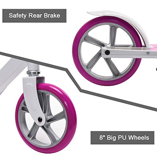 ChromeWheels Kick Scooter, Deluxe 8" Large 2Wheels Wide Deck 5