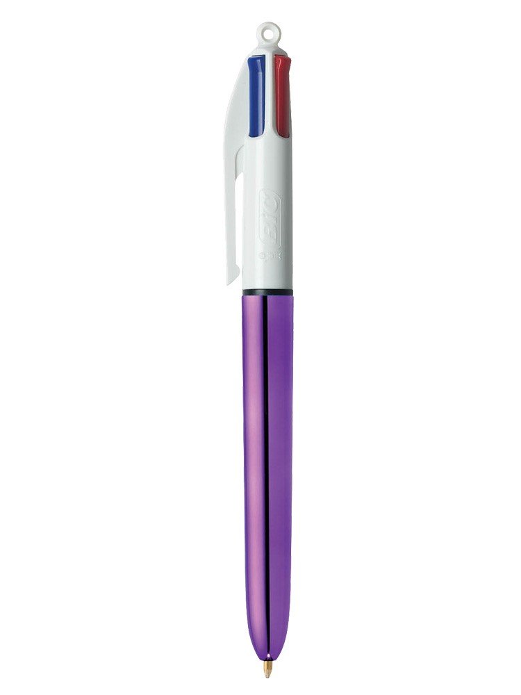 BIC 4 Colours Shine Ballpoint Pens - Metallic Purple Body, Box of 12 — image 1