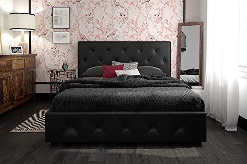 Dhp Dakota Upholstered Faux Leather Platform Bed With Storage Drawers Full Size Black Pricepulse