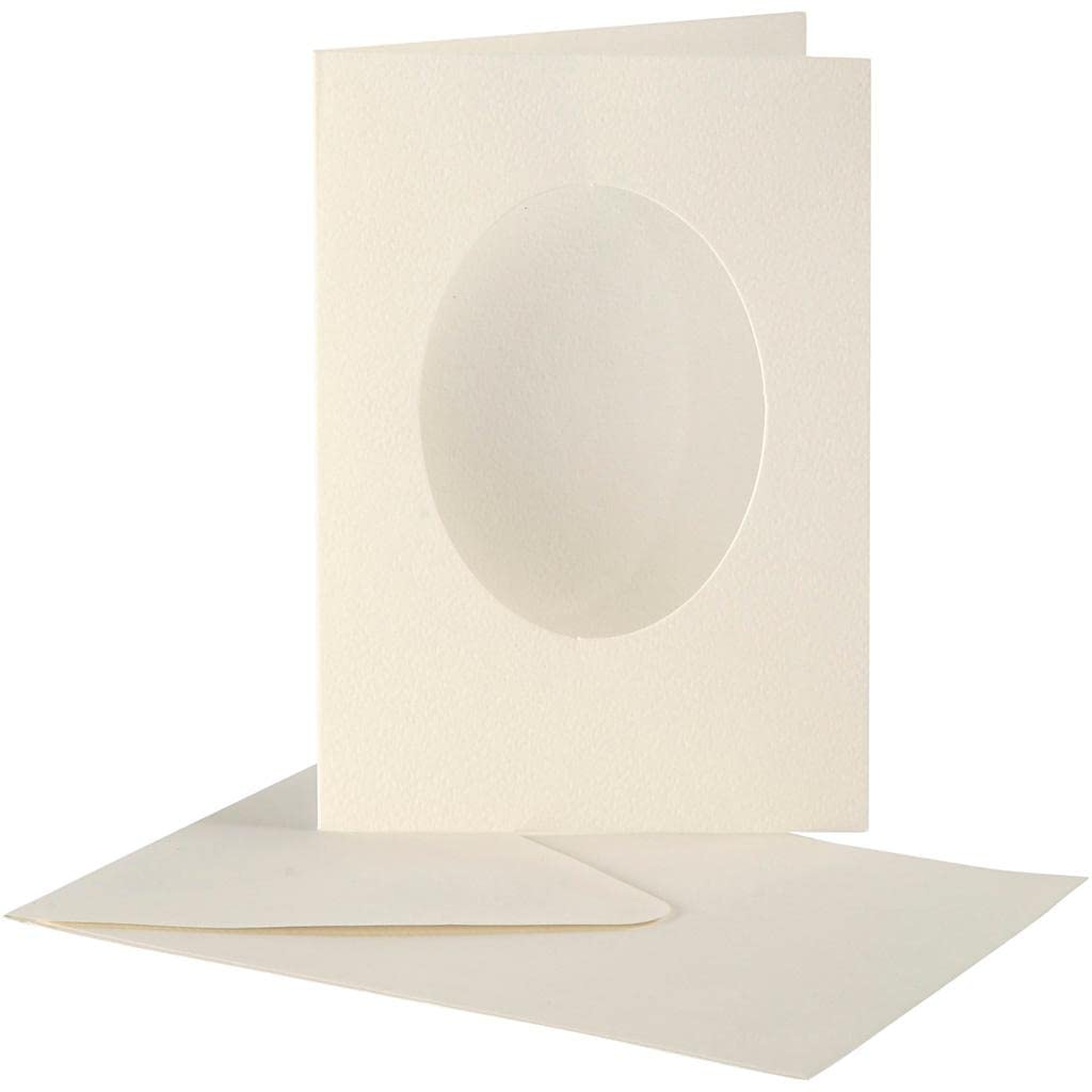 Creativ Company 23722 10-Piece Passepartout Card, Off-White