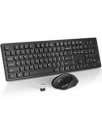 RATEL Wireless Keyboard Mouse Combo, 2.4GHz Slim Full-Sized Silent Wireless Keyboard and Mouse Combo with USB Nano Receiver for Laptop, PC (Black)