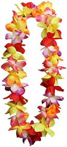 Yasong Hawaiian Beach Lei Hula Girl Party Flower Garland Fancy Dress Up Costume(7 colors)