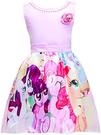 Sidney Little Girl's My Little Pony Sleeveless Princess Birthday Party Dress (7/8y, Pink)