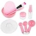 eBoot Facemask Tool Face Mask DIY Mask Facial Care Make up Tool Sets including Bowl Spatula Brush Gauge Puff, Pink, 10 Pieces