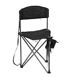 PORTAL Extra Large Quick Folding Tripod Stool with Backrest Fishing Camping Chair with Carry Strap