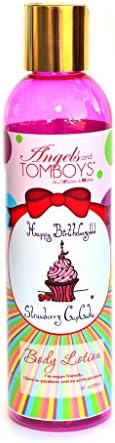 Angels and Tomboys Natural Handmade Body Lotion - As Seen On Shark Tank (Happy Birthday!!! Strawberry Cupcake)