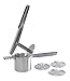 Bruntmor, Heavy Duty Reinforced 18/8 Steel Potato Ricer with Silicone Grip Handle & 3 interchangeable disks