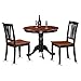 East West Furniture ANAV3-BLK-W 3 Piece Kitchen Table Set for Small Spaces Contains a Round Dining Table with Pedestal and 2 Dining Room Chairs, 36x36 Inch, Black & Cherry