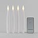 Akari 4 Set Smooth 6 inch high White Flickering LED Flameless Candles Indoor Outdoor Battery Festive Occasions Centerpieces Table Settings Weddings Birthday Parties