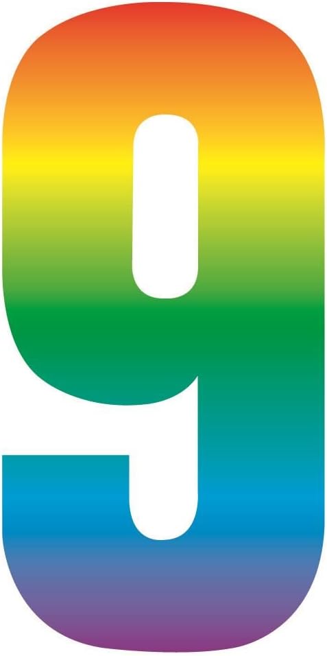 Dabmoo Modern Trendy Wheelie Bin Self Adhesive Number Stickers For Doors Shops Office Cafe Hotels Dustbin [ Number 9 ]