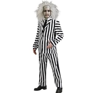 Beetlejuice Deluxe Costume, Black/White, X-Large