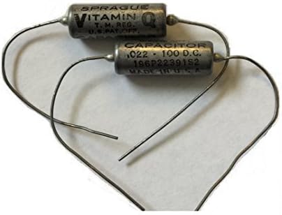 PAIR (2X) Sprague Vitamin Q .022uf/100v New Old Stock USA-made Paper In Oil Capacitors