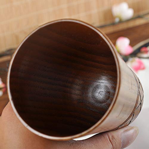 image for Connia Wooden Cup Bottle Log Color Handmade Natural Wood 175ml Hand Cu