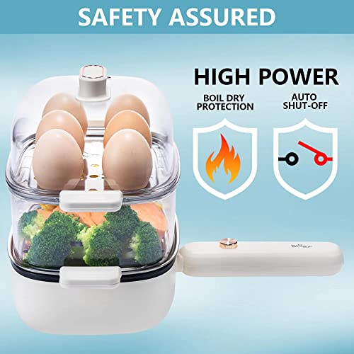 Bear Egg Cooker, Hard Boiled Egg Cooker with 12 Egg Capacity, Stainless
