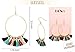 BONALUNA Bohemian Multi Colored Tassel Yellow Gold Plated Dangle Drop Statement Earrings