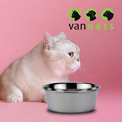 Van Ness Pets Stainless Steel Cat Bowl, 8 OZ Food And Water Dish