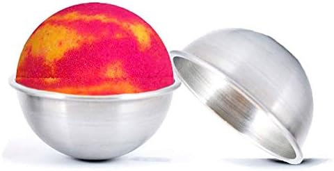 Stainless Steel Bath Bomb Molds Professional Medium 2.16" (55 mm) Mold. Heavy Duty Metal, Dent & Rust Proof. Instructions, Recipe Ebook by Healthy Home Helper. … (2.16)