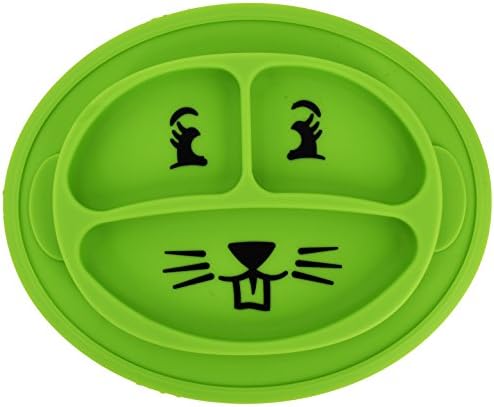 Giggle Burp Silicone Baby Food Tray - Green Rabbit Baby Feeding Tray for Kids, Toddlers, and Babies