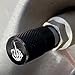TRICKTOPPERS Vivid Black Anodized Billet Aluminum Tire Wheel Valve Stem Dust Caps for Cars Trucks Trailers SUV's RV's Motorcycles Bikes More (Set of 4) Skeleton Skull FU Hand Middle Finger