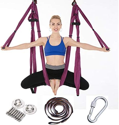 Asports Aerial Yoga Swing, Trapeze Yoga Kit for Anti Gravity Fitness, Yoga Hammock Sling for Inversion Exercises with Extensions Straps Carabiners and Carrying Bag