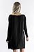 Offergood Women's Sexy Casual Loose Fit Lace Up Long Sleeve T Shirt Dress Black